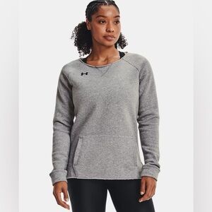 Under Armour Women's Heather Gray Hustle Fleece Crew XL